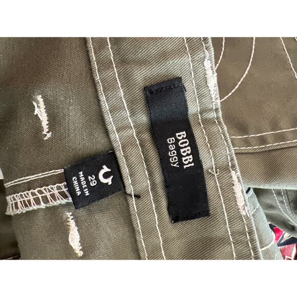 NWOT True Religion size 29 olive green Bobbi Baggy cargo pants joggers - Picture 5 of 6